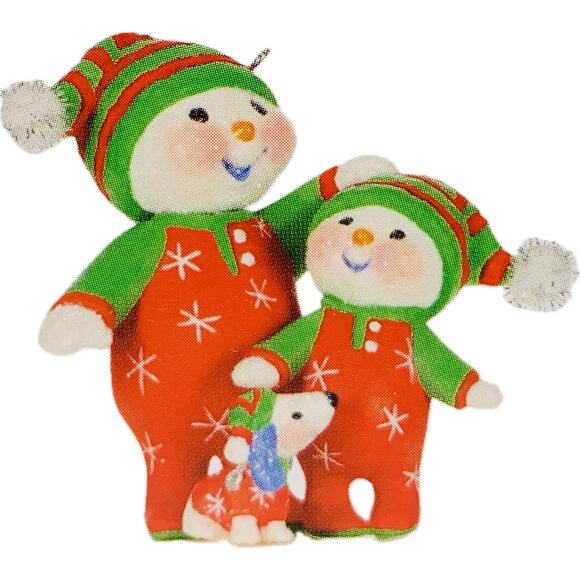 Hallmark COZY PAJAMAS Keepsake Ornament Making Memories Series #14 Snowmen New - Picture 2 of 7